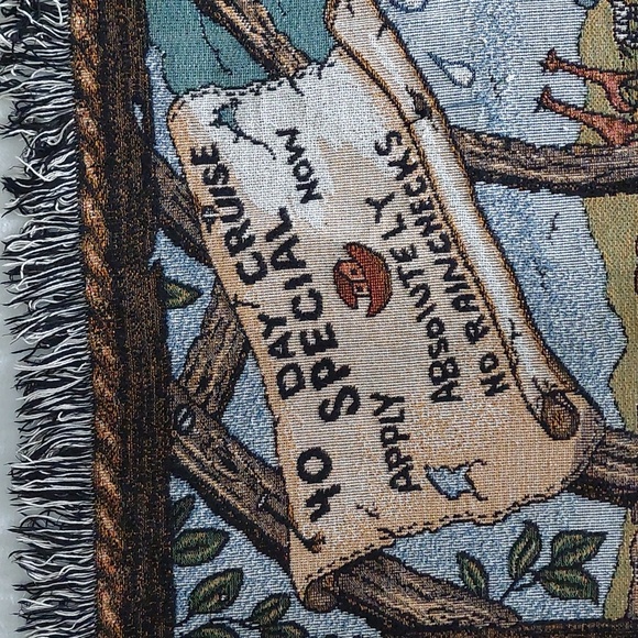 BOYDS BEARS & FRIENDS "Noah & Co...Ark Builders" Tapestry Throw Blanket NWOT - Picture 3 of 12